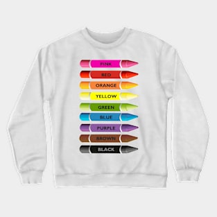 Bright colour crayons pencils. Color names Crewneck Sweatshirt